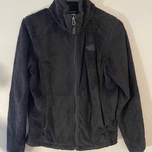 Black fuzzy north face zip up